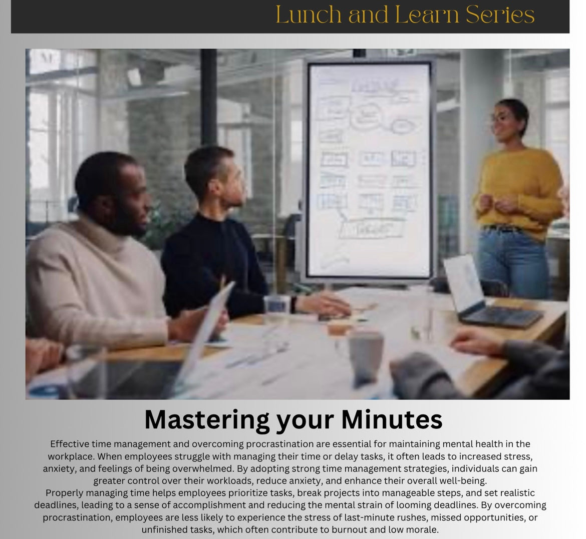 I Am Me Unapologetically, Kasia Harry, mental wellness consultant, mental health lunch and lunch series for time management in the workplace.